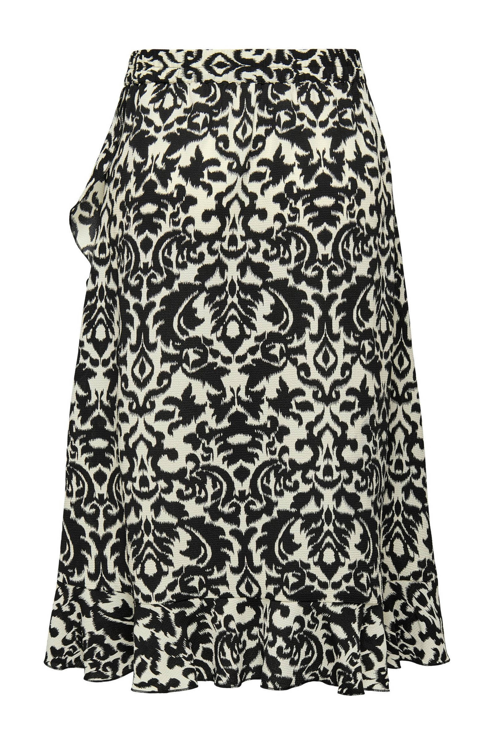 ONLY midi rok ONLCARLY met all over print en volant