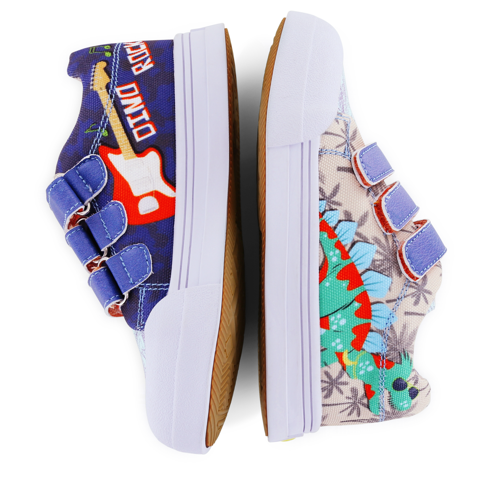Go Bananas sneaker klittenband - Dino Canvas | Jongens schoenen
