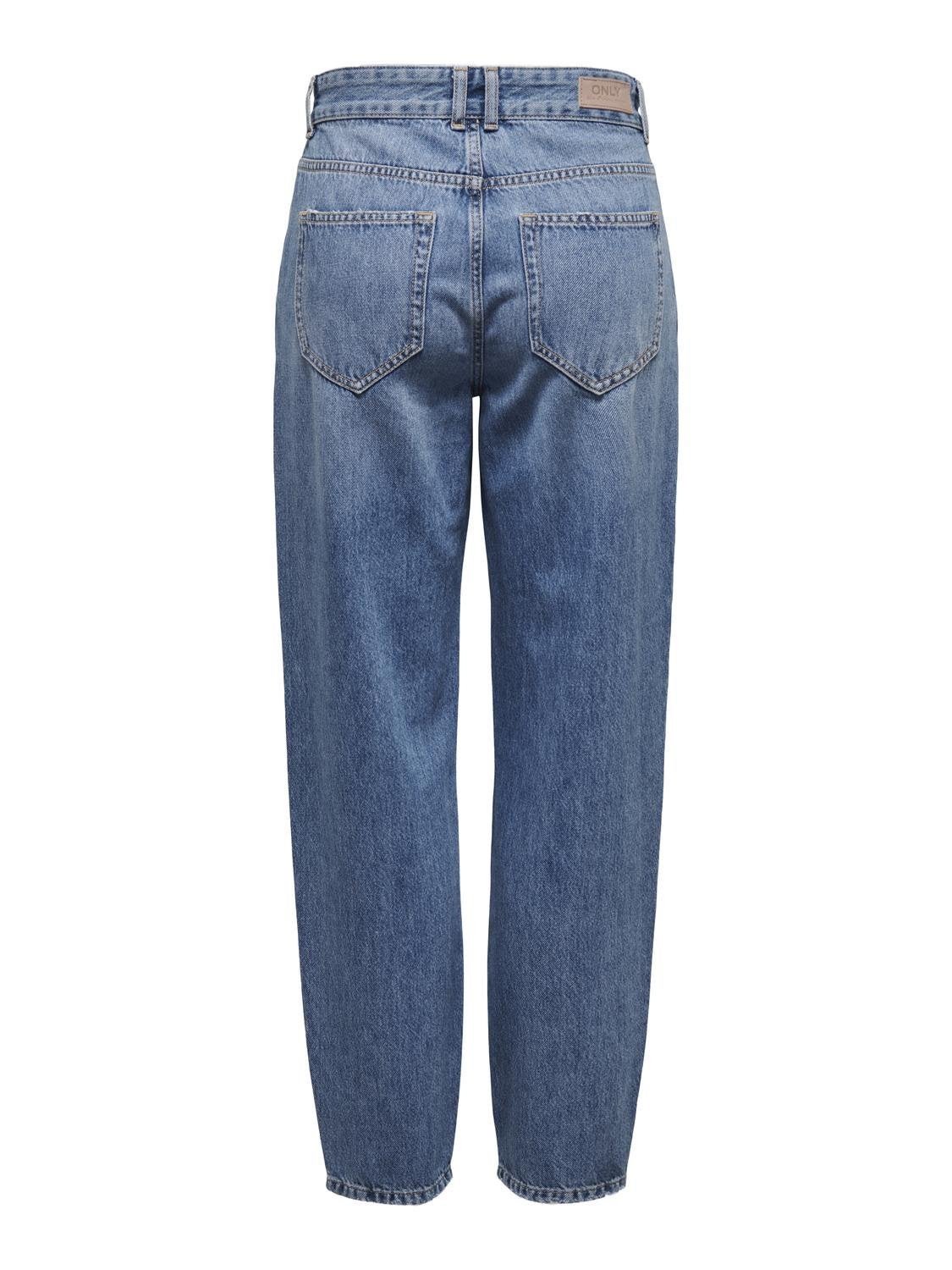 ONLTROY Hohe Taille Karotte Jeans Medium Blue Denim