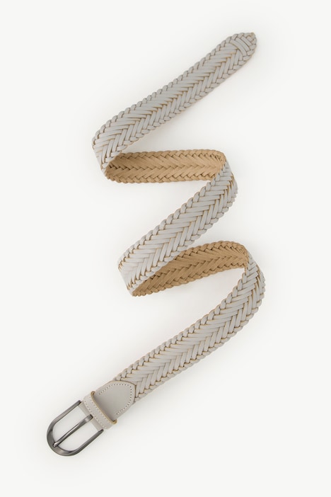 Ledergürtel, geflochten, Metallic-Schließe