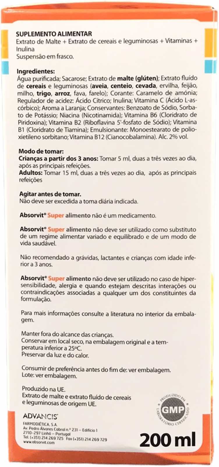 Xarope Absorvit Superalimento 200ml