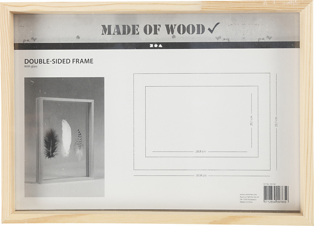 Dobbeltramme - D 4,5 CM - Str. 22,1X30,8 CM - 1 Stk