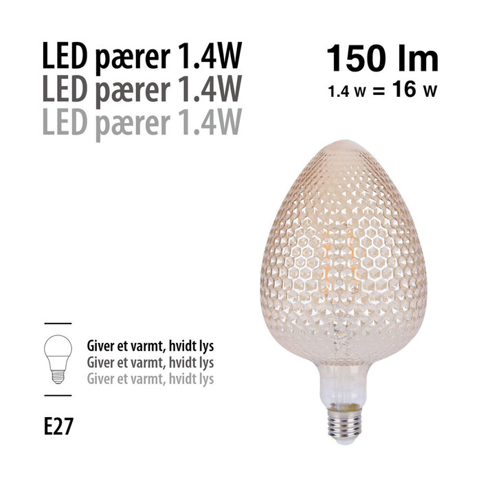 LED-pære Nut Amber 1,4 W E27