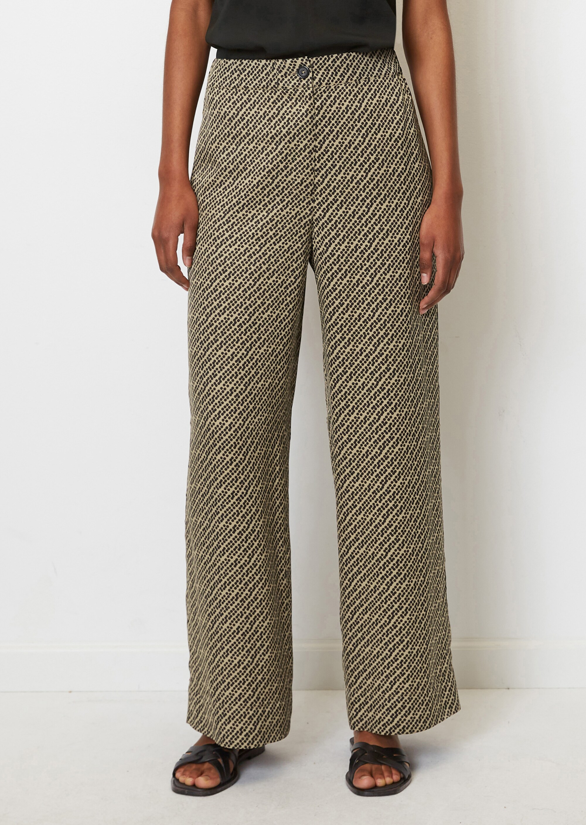 Fließende Wide Leg Pantsaus Viskose-Twill