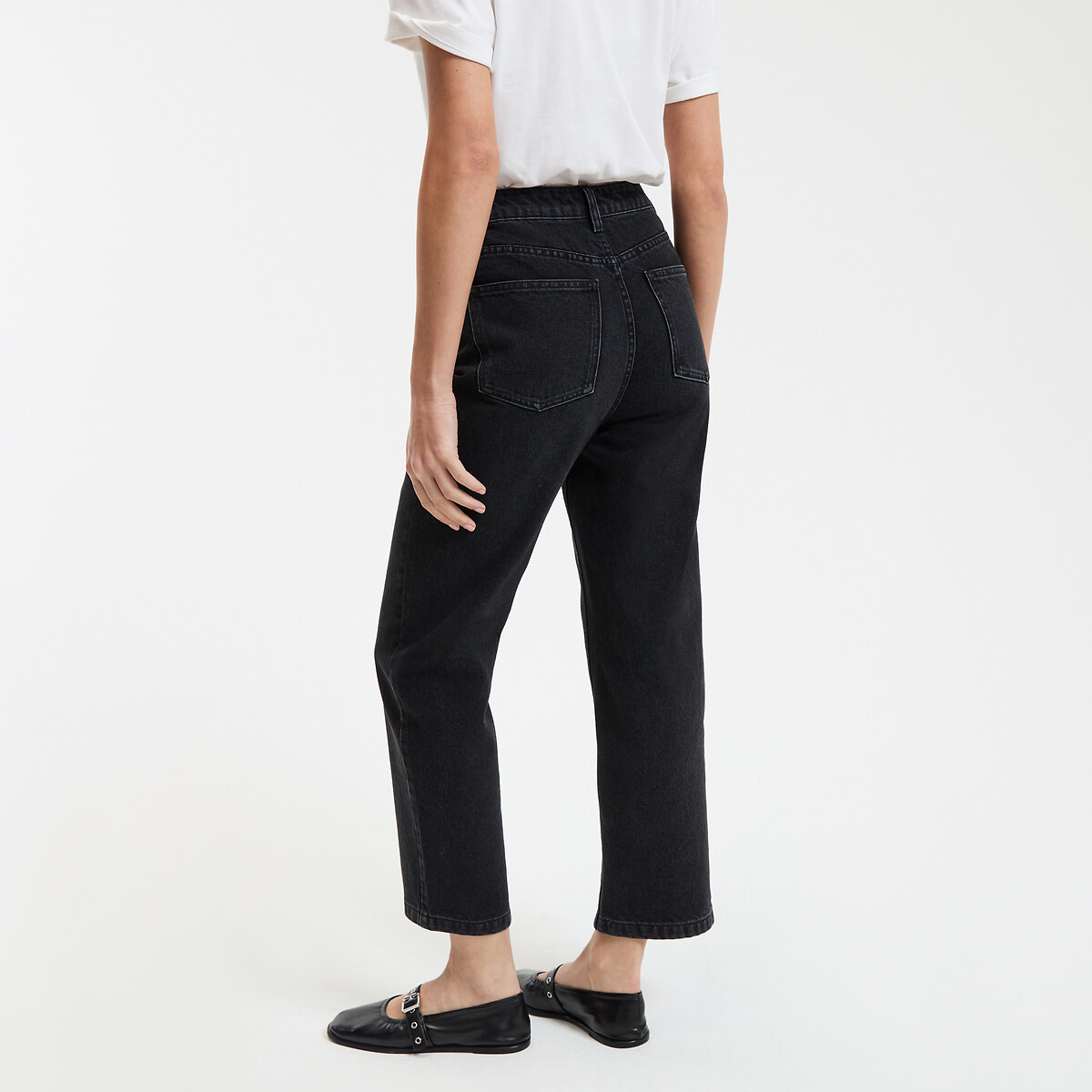 COLEÇÃO LA REDOUTE<br>Calça jeans reta 7/8, cintura alta