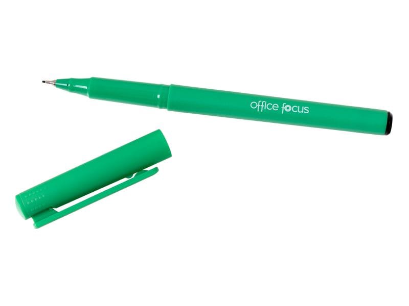 office focus Fineliner Office Focus Grün, 12 Stück Tintenfeinschreiber mit Strichstärke F