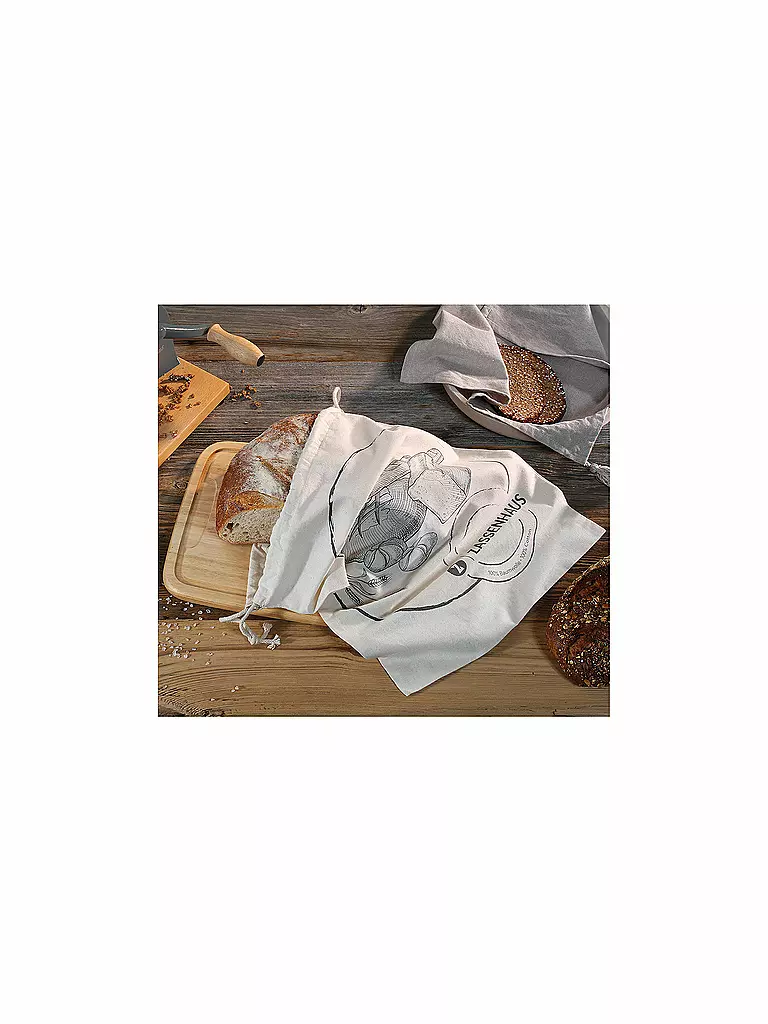 ZASSENHAUS Brotbeutel 46x38cm Baumwolle creme