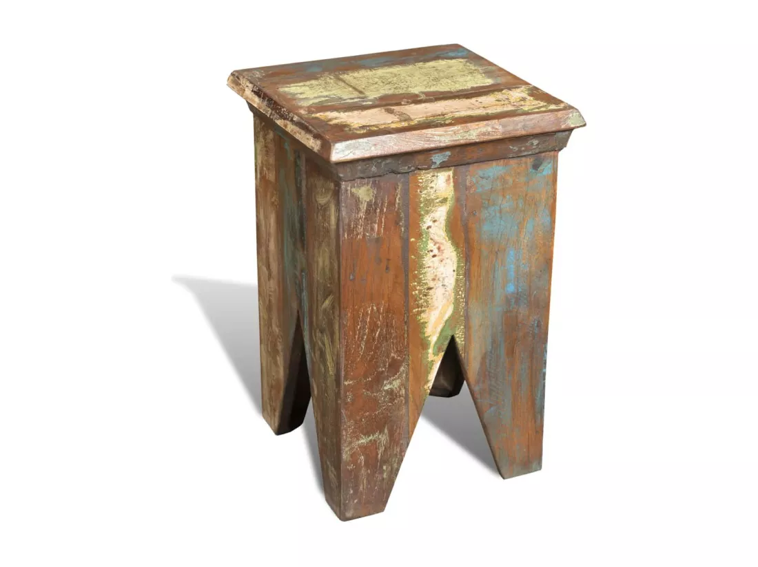 Tabouret Bois de récupération massif