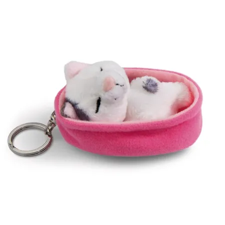NICI Schlüsselanhänger Sleeping Pets Katze gefleckt, 8 cm