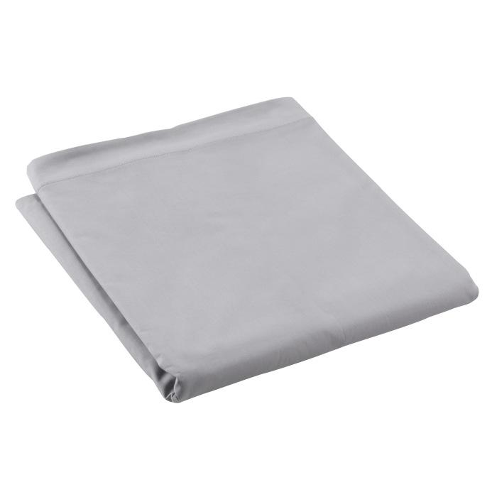 DRAP PLAT 2 P 240X300CM PERCALE UNI GRIS POINT BOURDON