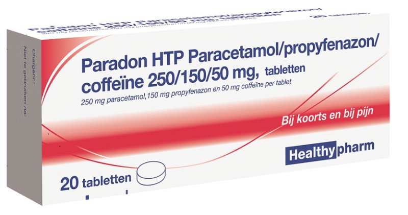 Healthypharm Paracetamol/Propyfenazon/coffeïne 250/150/50mb 20tab