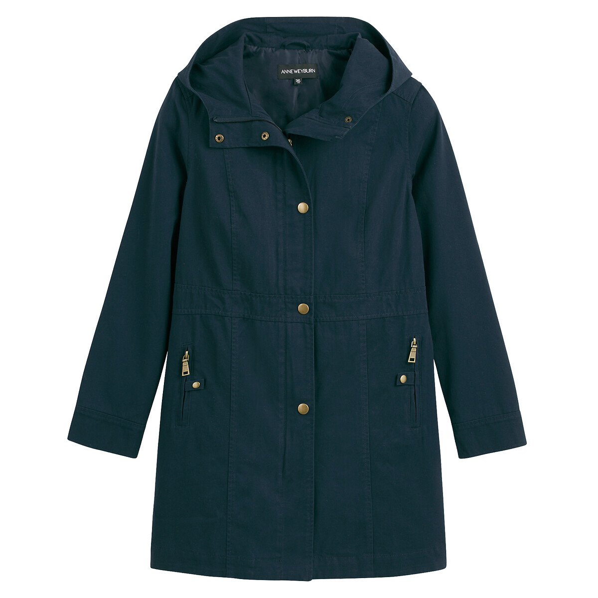 ANNE WEYBURN<br>Parka de comprimento médio com capuz fixo, para meia-estação