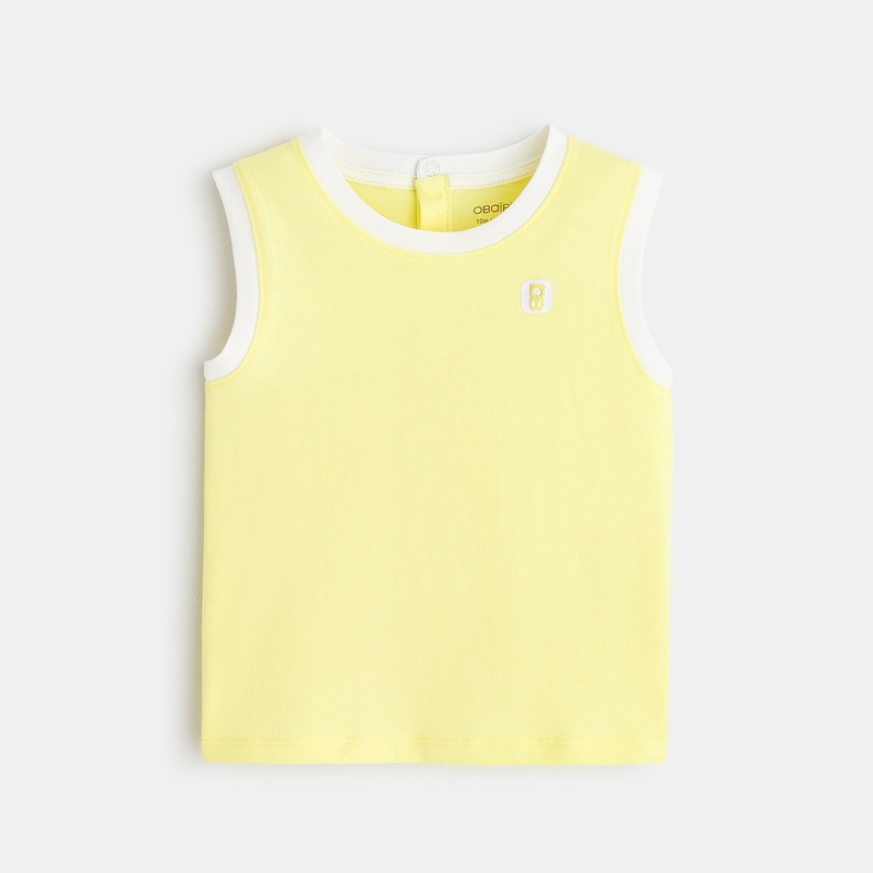 Débardeur en coton jaune bébé garçon