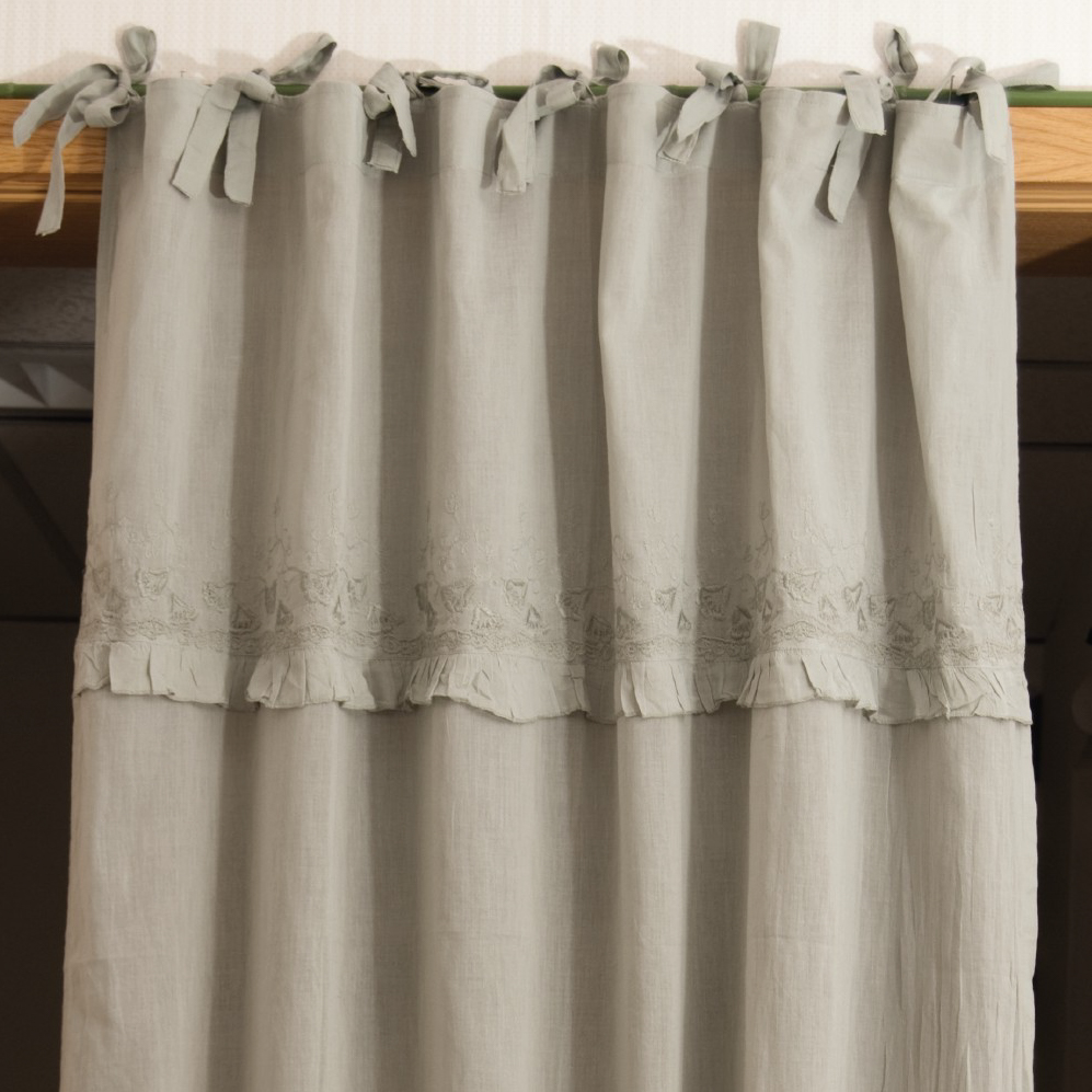 Baumwoll-Vorhang, mit Band, silbergrau, B 110 cm, H 240 cm von fischer's lagerhaus