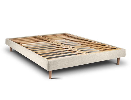 SOMMEIL DE PLOMB - Sommier 160 x 200 Sommier kit tissu beige clair 160x200 h29cm