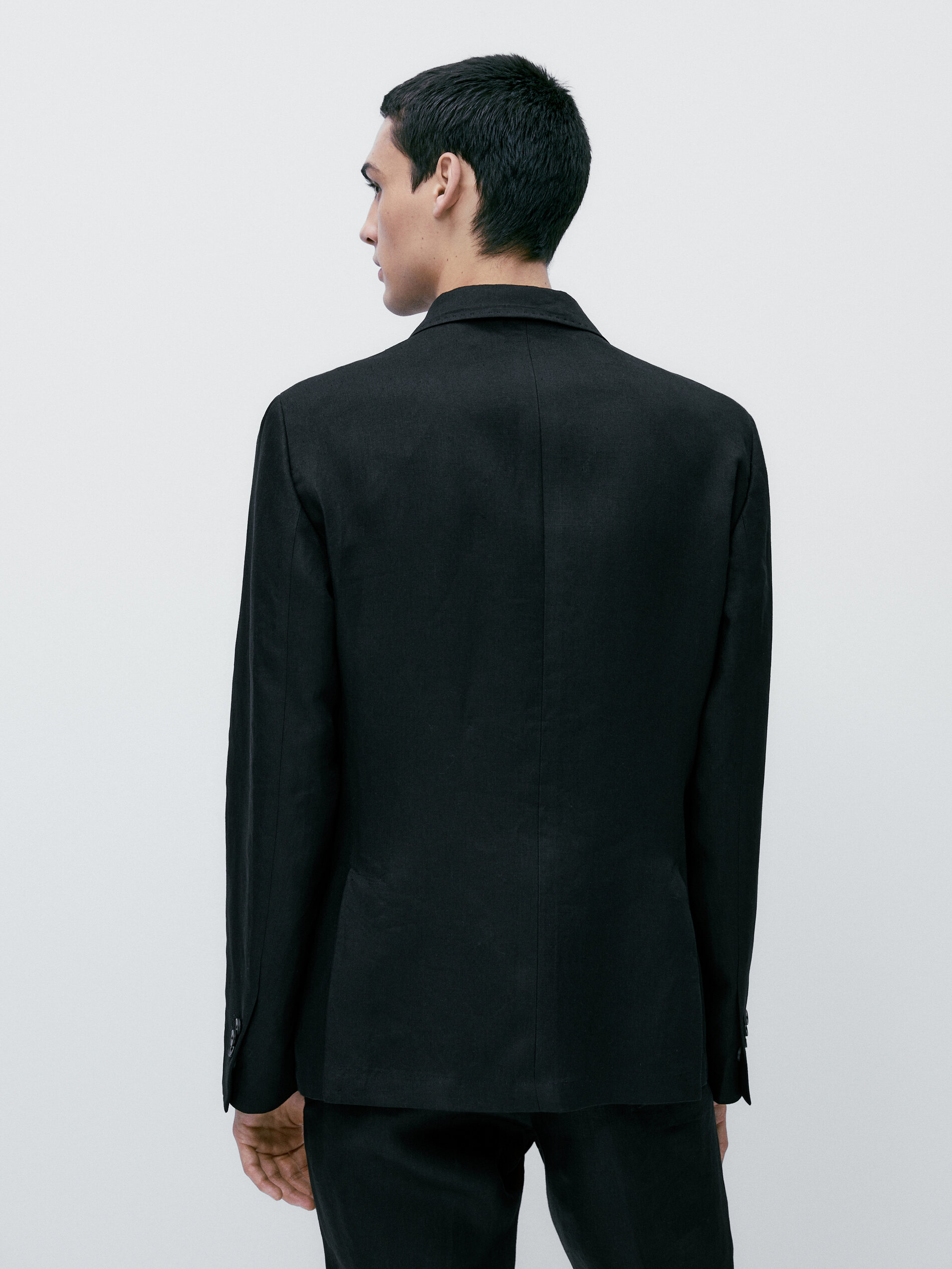 Blazer de linho preto - PRETO