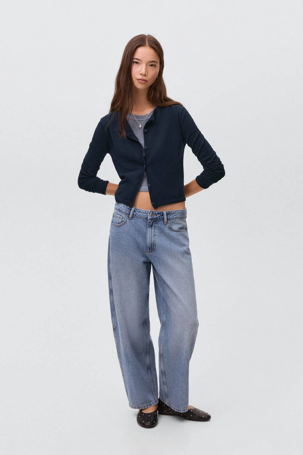 MANGO TEEN vest fijn gebreid marine blauw