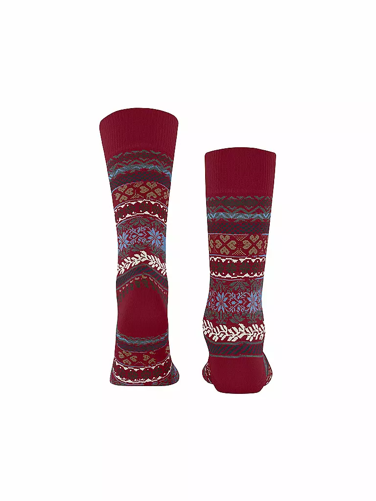 BURLINGTON Herren Socken COUNTRY FAIR ISLE 40-46 cranberry dunkelrot