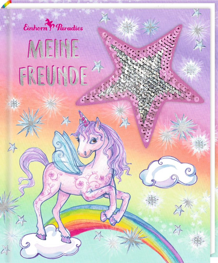 Freundebuch – Einhorn Paradies – Meine Freunde mit Wendepailletten-Patch