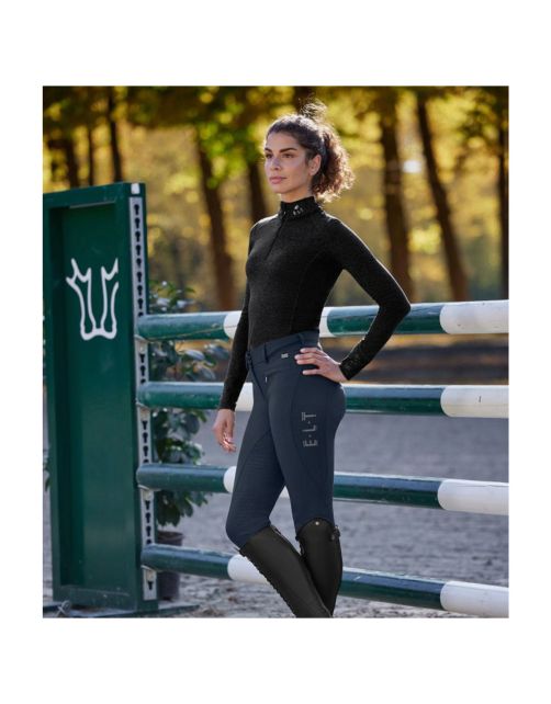 Elt Broek Maja Glam Curved Hoge Taille Donkerblauw - Ruiterkleding