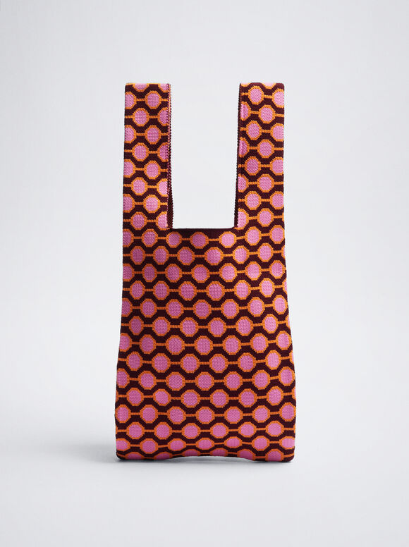 Sacola de compras em jacquard - Rosa