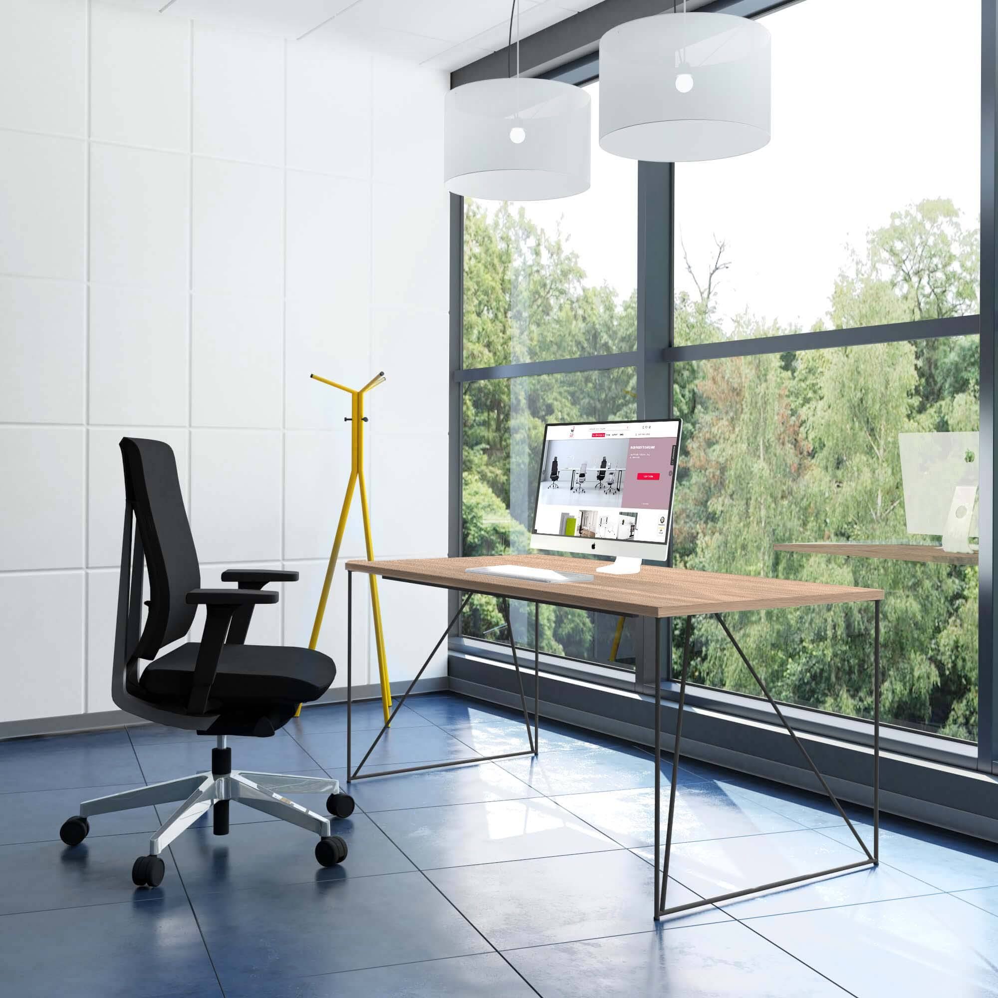 Designer Schreibtisch Air Melamin Filigranes Kufengestell