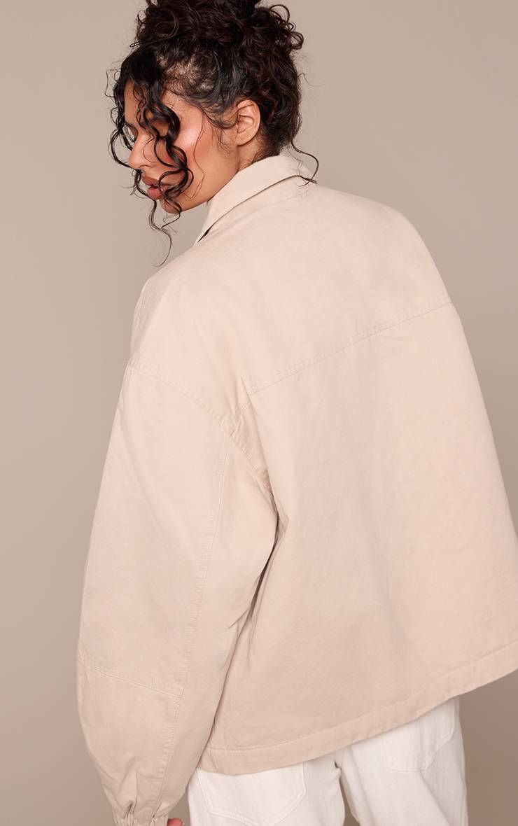 Ecru Veste Oversize En Sergé