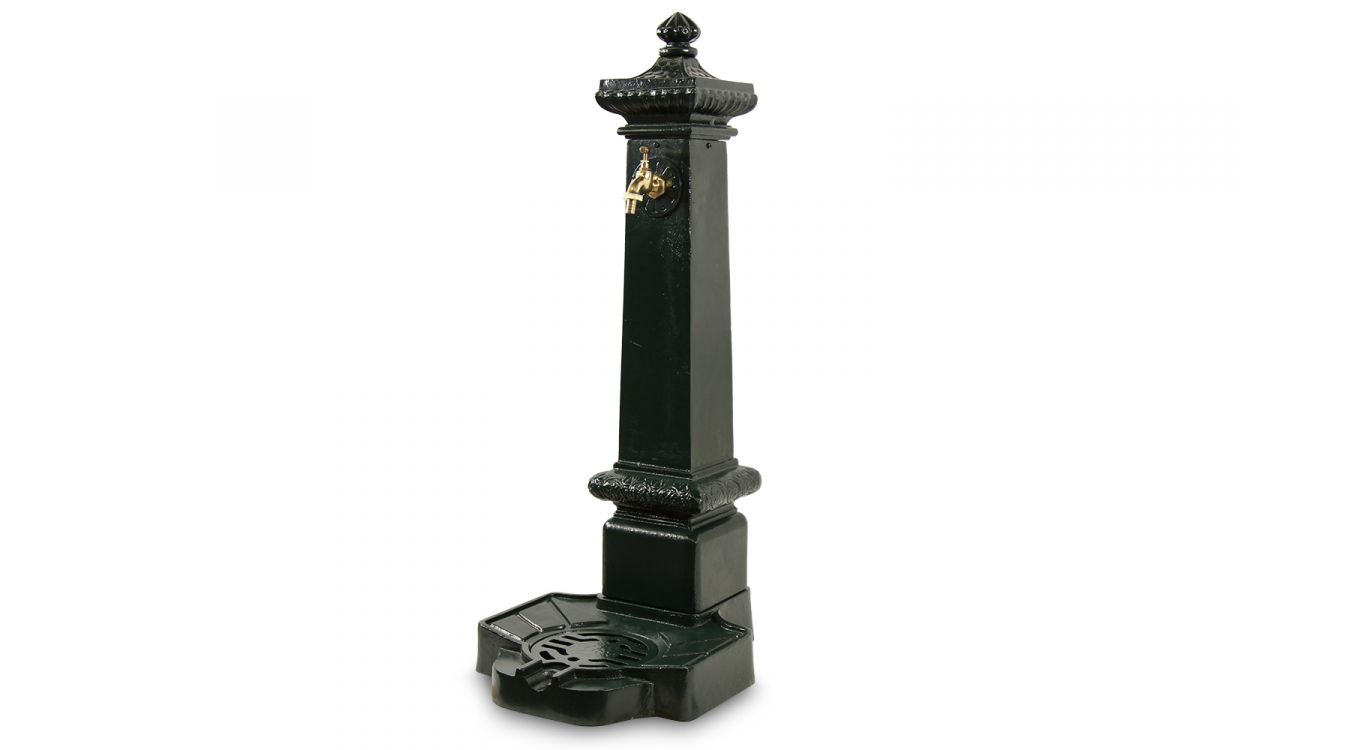 Fontaine de jardin aluminium vert 38x47x99cm