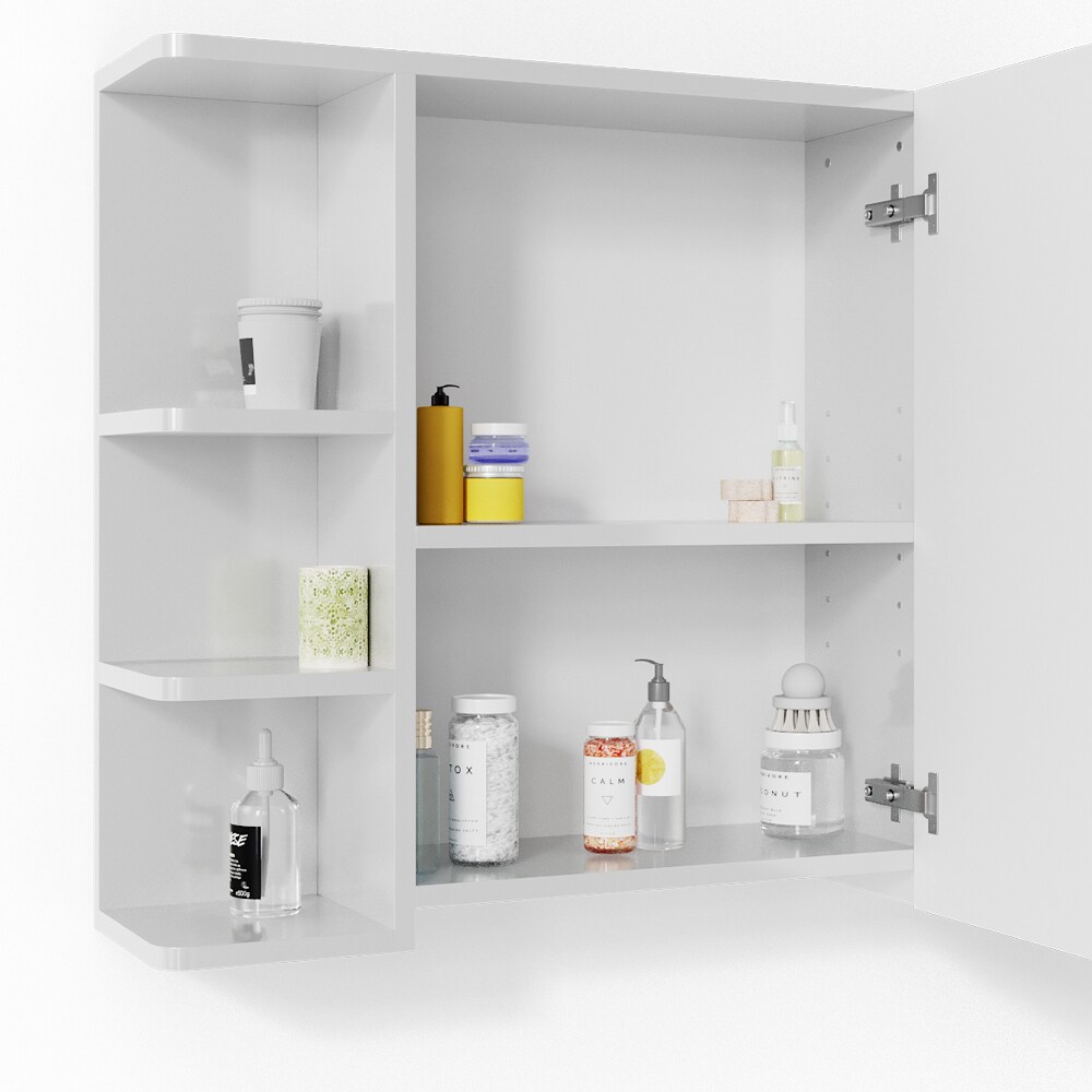 VICCO Badmöbel Set FYNN 2 Teile Weiß Hochglanz - Badezimmer Spiegel Badunterschrank Bad Badschrank