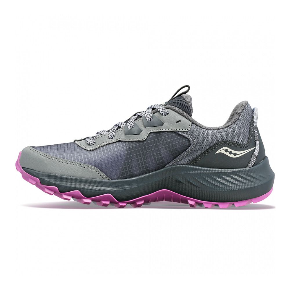 Saucony AURA TR - Chaussures trail Femme fossil/grape
