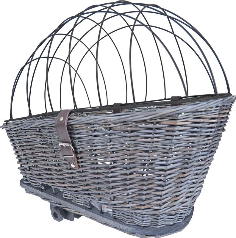 Fietsmand riet - 42/57cm - Voor/achter - Grijs