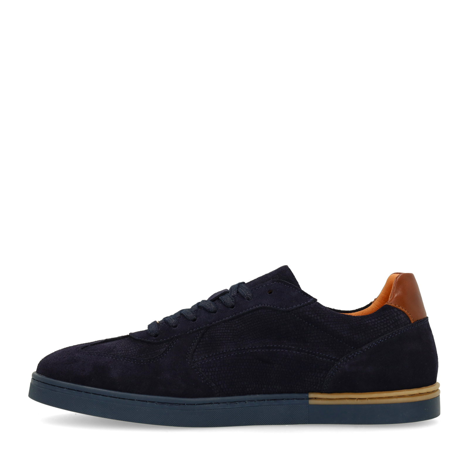 Donkerblauwe suède sneakers