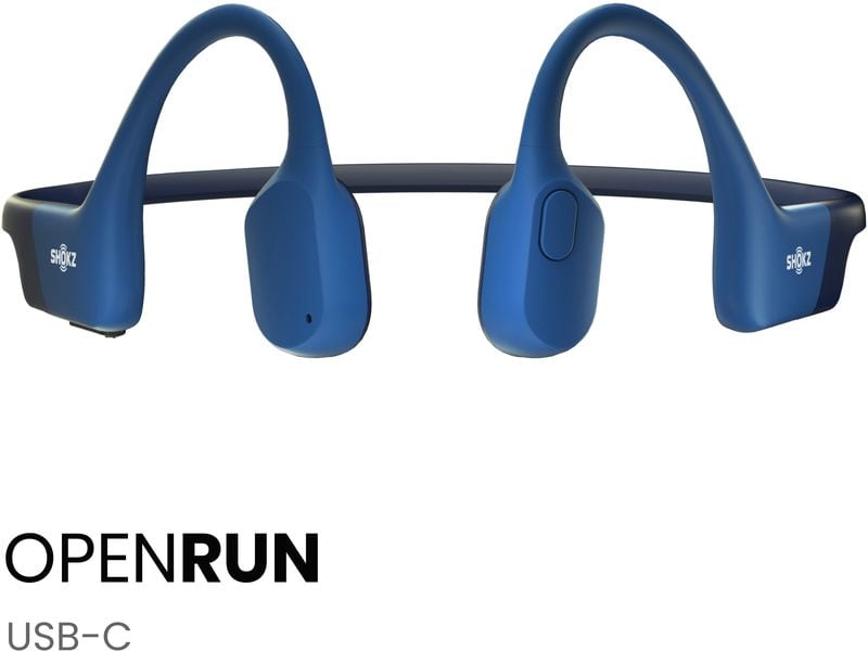 Shokz Bone Conduction Kopfhörer OpenRun USB-C Blau Knochenschall-Sport-Kopfhörer