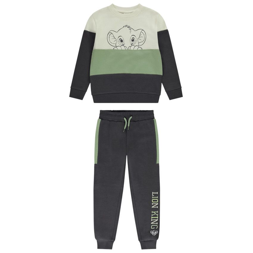 Ensemble jogging effet color block Simba Disney pour garçon - Gris foncé