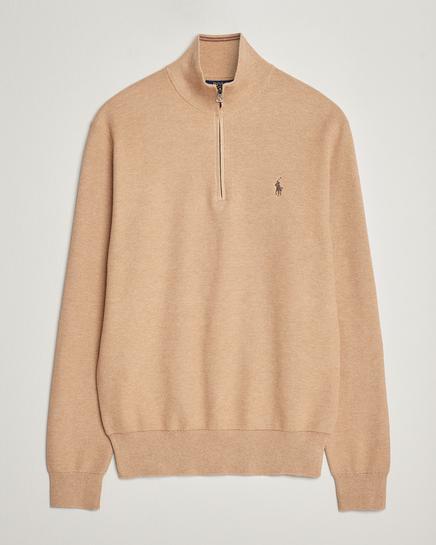 Polo Ralph Lauren Textured Half Zip Camel Melange