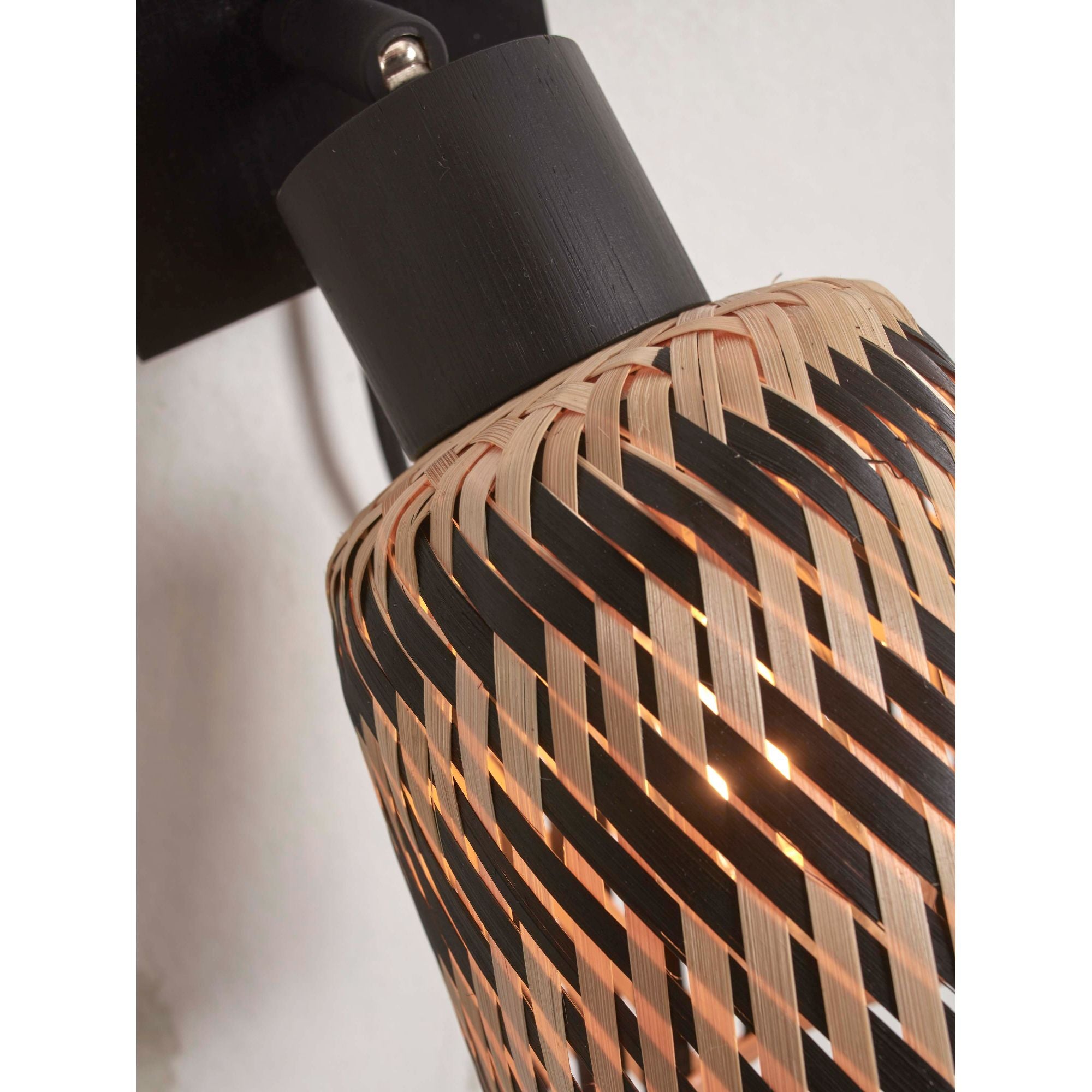 GOOD&MOJO Wandlamp Java - Bamboe Zwart|Naturel - Ã15cm