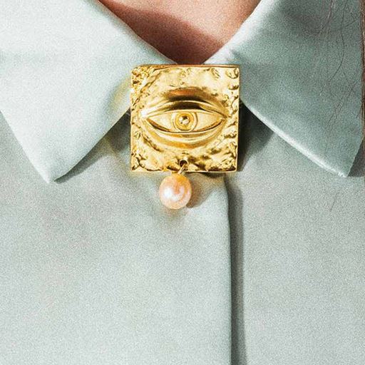 House Of Vincent The Seeker Broche, Peach/Gold