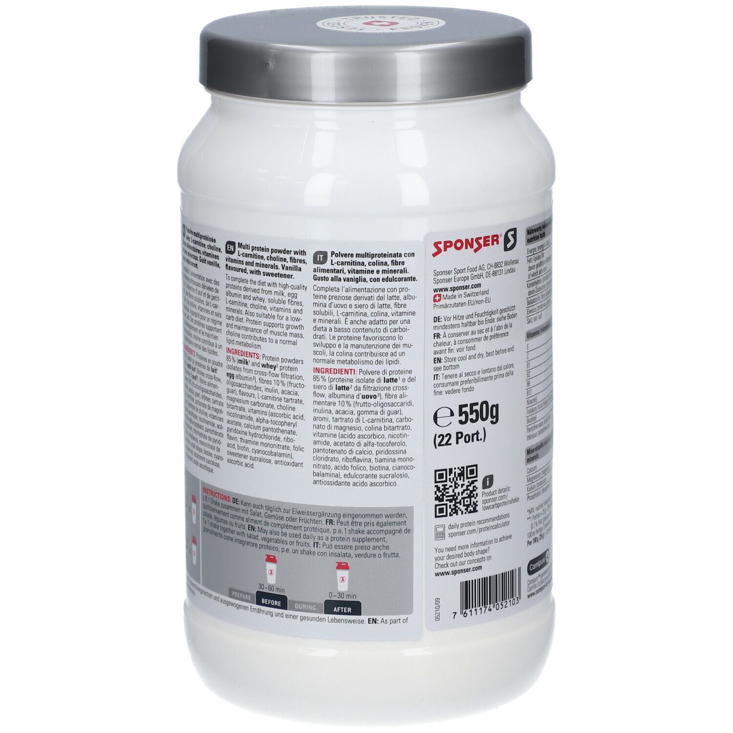 SPONSER® LOW CARB PROTEIN SHAKE, Vanilla