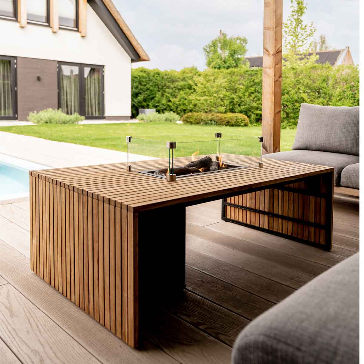 Cosibridge 140 teak vuurtafel