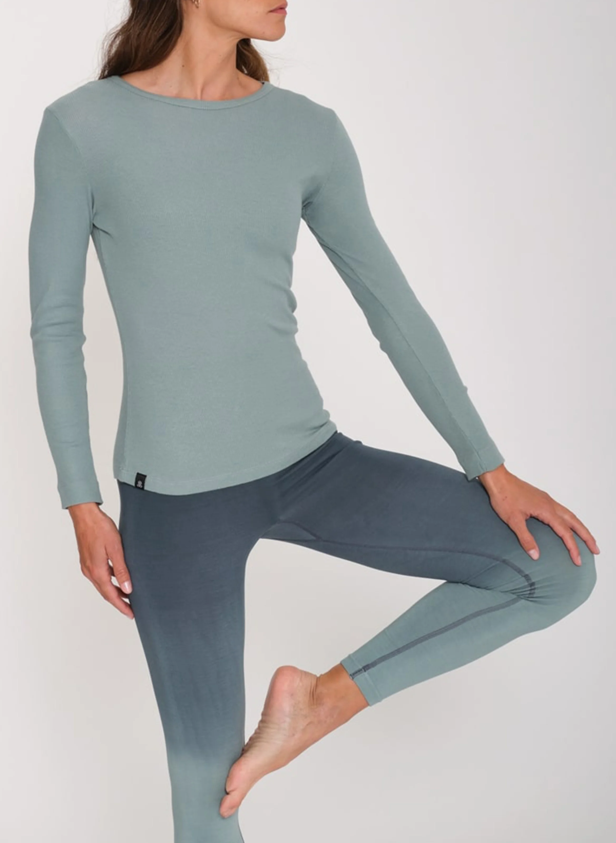 MAUNA - Tee-shirt droit col rond en coton mélangé | Bleu