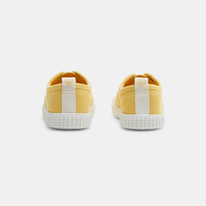 Tennis toile sans lacets jaunes bébé garçon Jaune