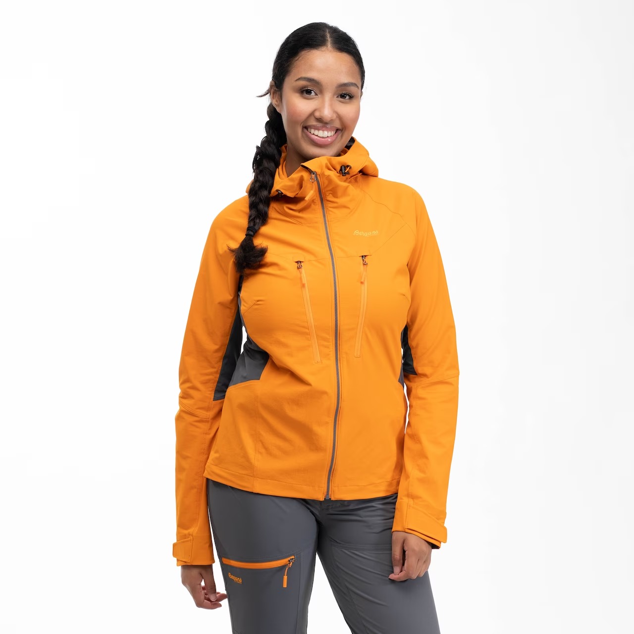 Cecilie Mountain Softshell Jacket Dame Cloudberry Yellow/Solid Dark Grey