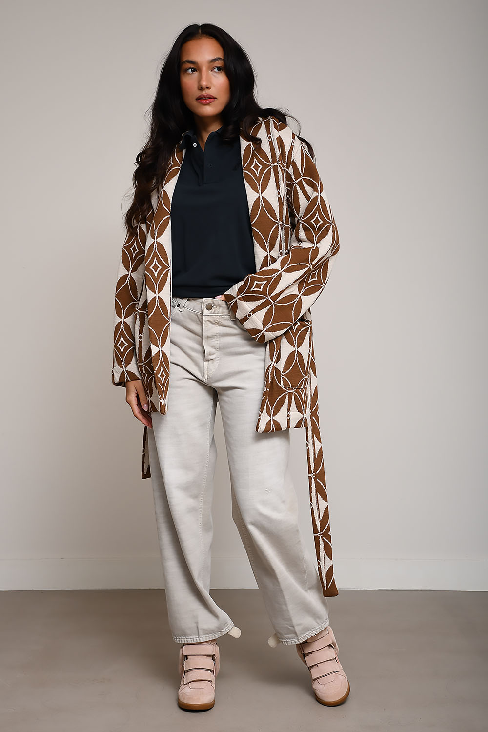 Luna col shawl wool kimono