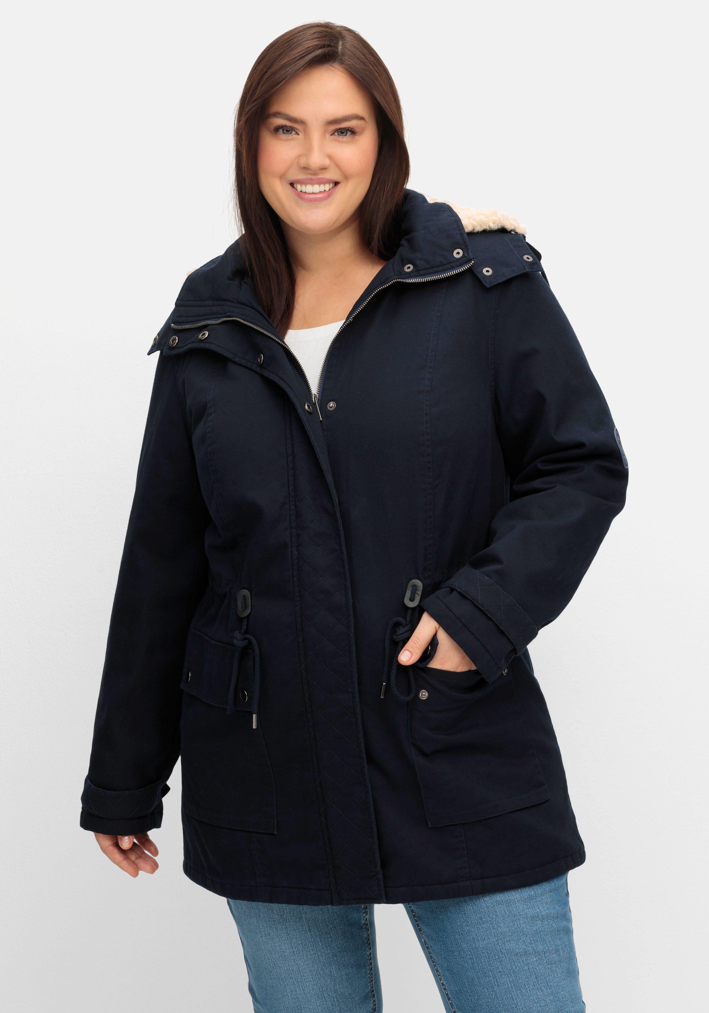 Warm wattierter Parka mit Taillen-Tunnelzug