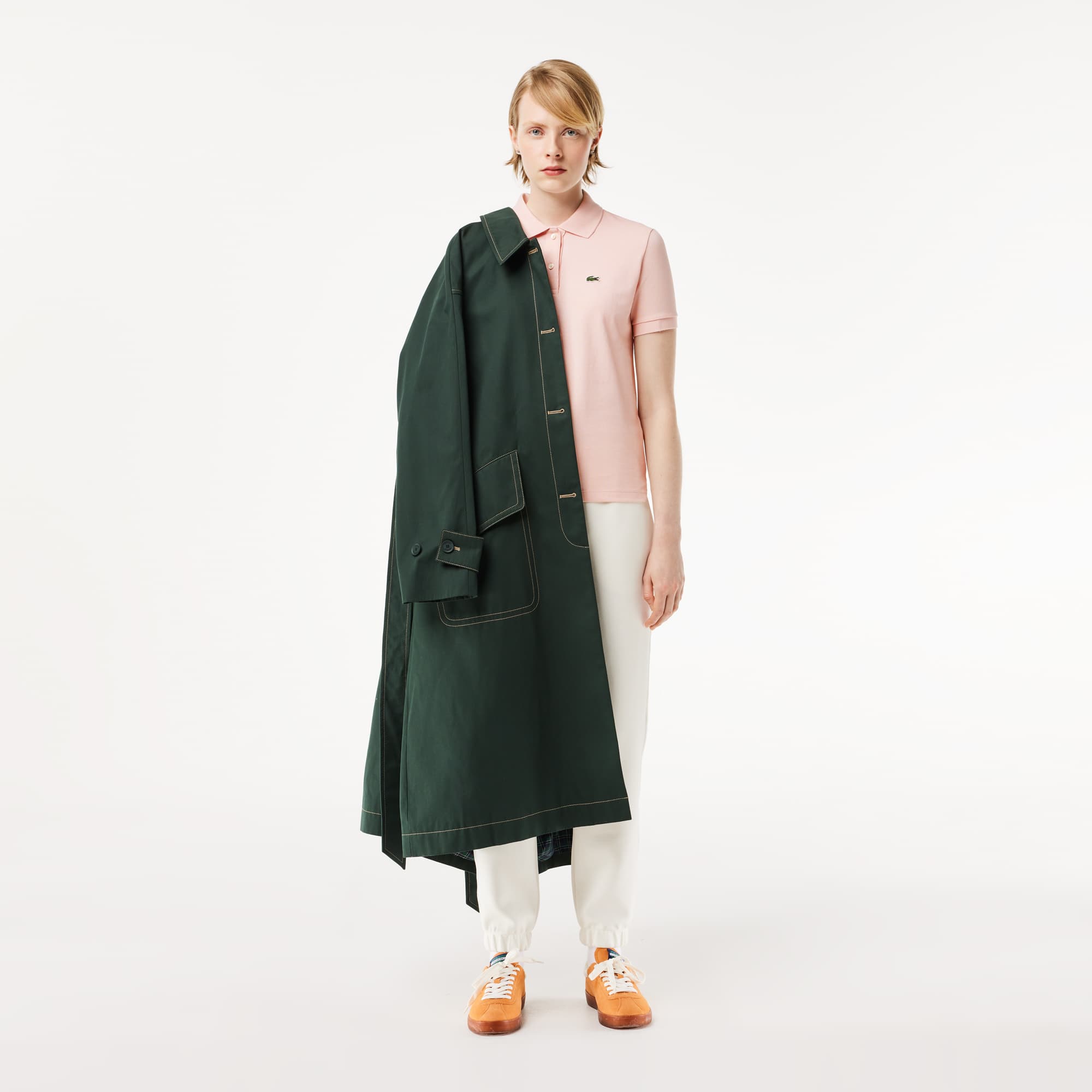 Polo regular fit Lacoste en petit piqué de coton souple Manches Courtes - Rose - Lacoste - Femme