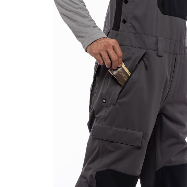 Pantalon snowboard 686 MNS HOT LAP INSULATED BIB CHARCOAL CLRBLK