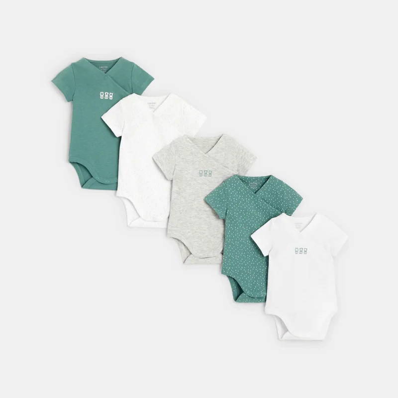 Body croisé (lot de 5) vert naissance Vert
