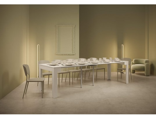 ITYHOME - Console extensible bora 90x42/302cm frêne blanc