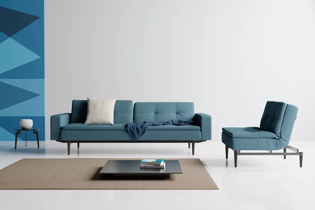 Schlafsofa mit Armlehnen Dublexo Styletto schwarz