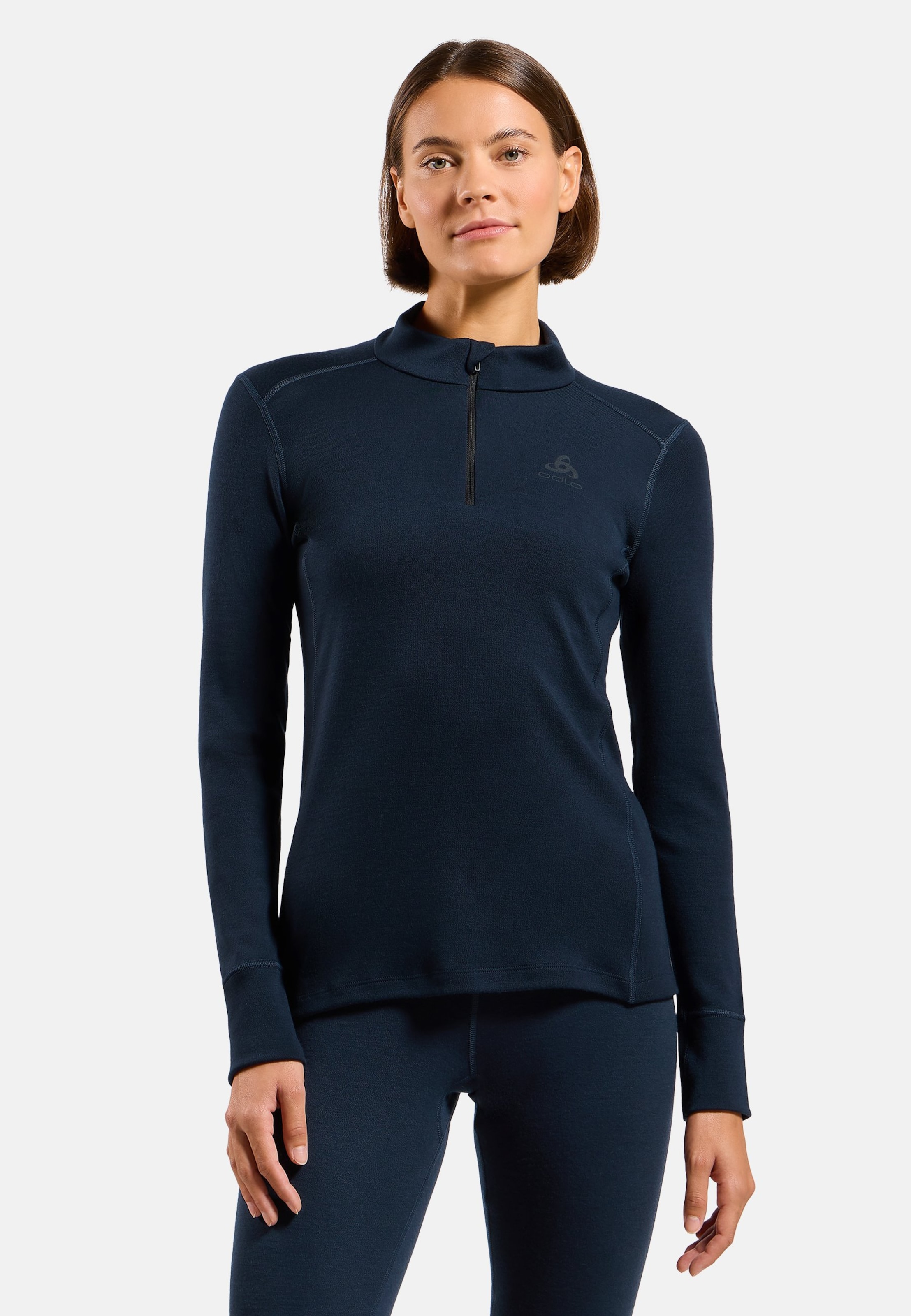 Natural Merino 260 Base Layer Half Zip in dark sapphire